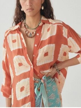 Maison Hotel | The Palmira Blouse in Trapéze Terracota, Sz S also fits M. L♥ NWT